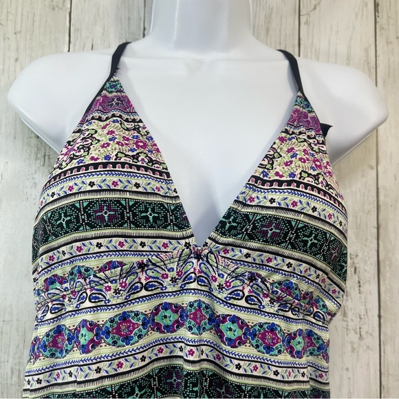 N by BAREFOOT MISS OF CALIFORNIA Multi Design Crossover Strap Swim Dress XL - Picture 2 of 9